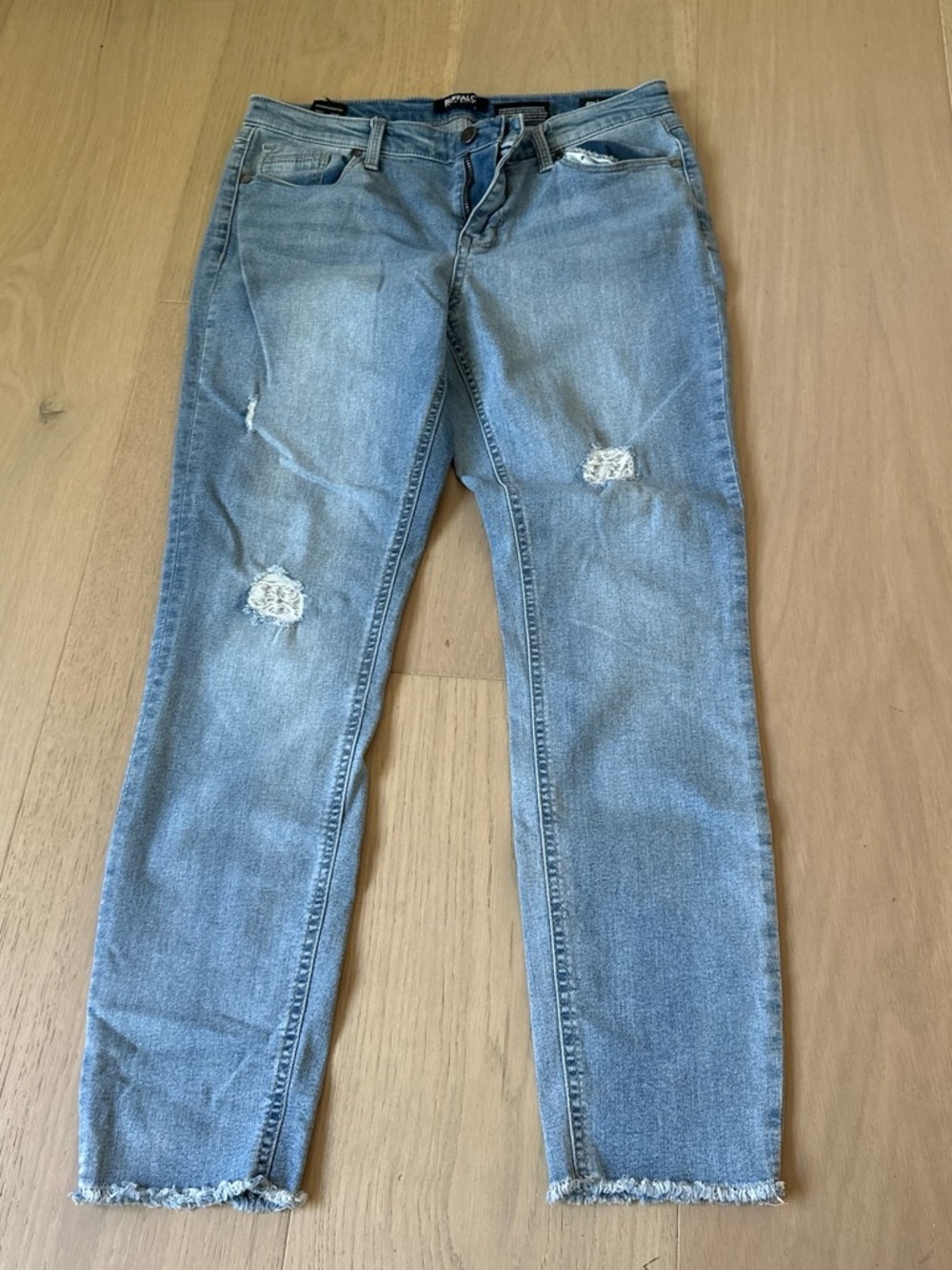 Buffalo David Bitton Men's Light Blue Distressed Slim Straight Jeans